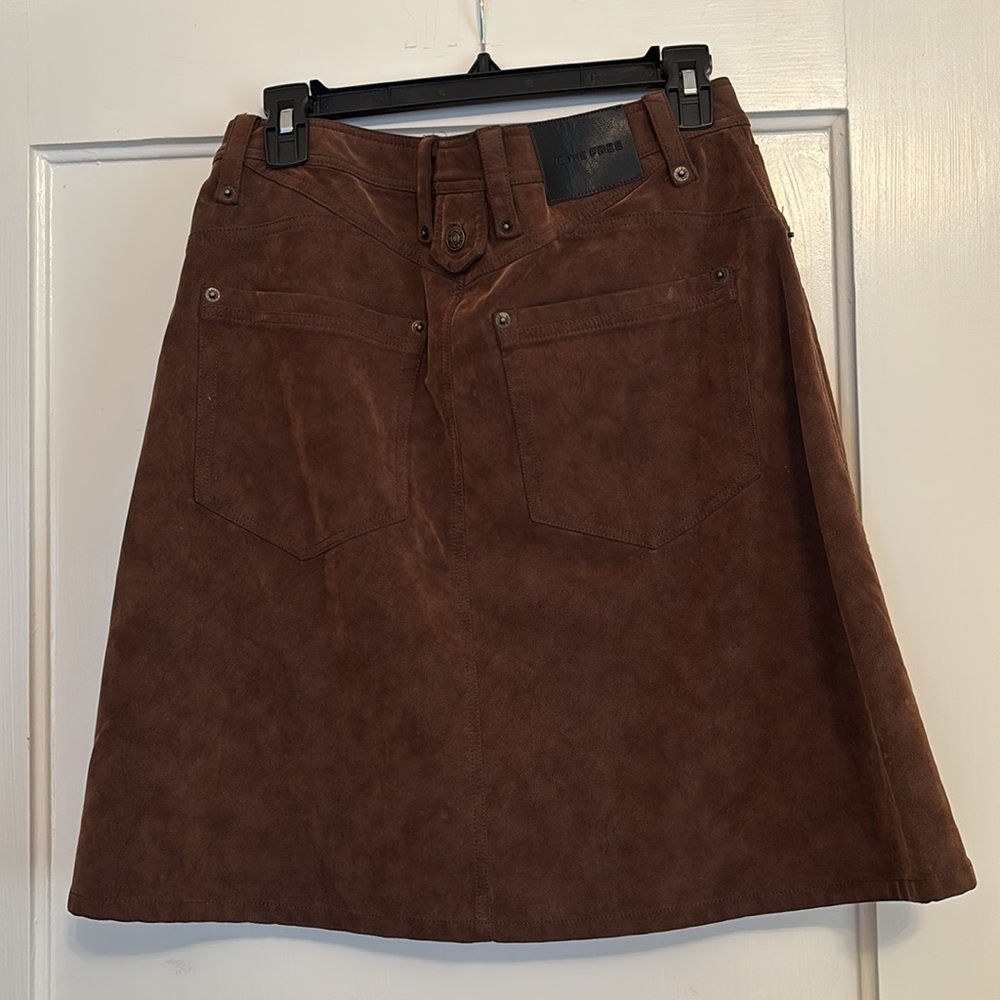 We The Free Suzy Suede Midi Skirt Shaved Chocolate